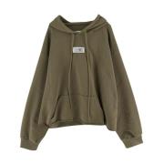 Cotton Logo Hoodie MM6 Maison Margiela , Green , Dames