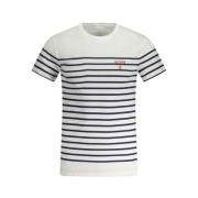 Wit Katoenen T-Shirt Guess , White , Heren