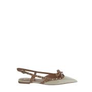 Studded Leren Ballerina Valentino Garavani , Beige , Dames