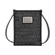 Canvas Logo Tas Dolce & Gabbana , Black , Heren