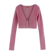 Katoenen Logo Cardigan Diesel , Pink , Dames