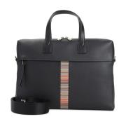 Zwarte Leren Aktetas Ss25 PS By Paul Smith , Black , Heren