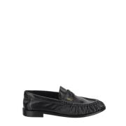 Leren Penny Slipper Loafer Saint Laurent , Black , Heren