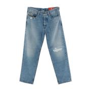 Katoenen Denim Broek Diesel , Blue , Heren