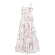 Bloemenprint Linnen Jurk Zimmermann , Multicolor , Dames