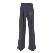 Zwarte Wijde Suit Pant Polyester Broek DES Phemmes , Gray , Dames