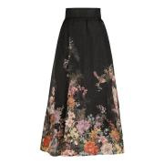 Zwart Zijde Linnen Rok Elegant Zimmermann , Multicolor , Dames