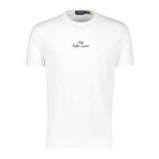 Klassieke Pasvorm Wit T-shirt Katoen Polo Ralph Lauren , White , Heren