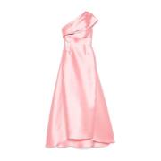 Roze One-Shoulder Draperen Jurk Solace London , Pink , Dames