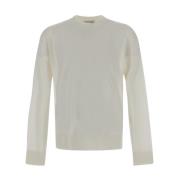 Wol Crewneck Gebreid Laneus , Beige , Heren