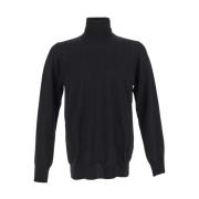 Turtleneck Gebreide Wol Lardini , Black , Heren