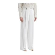 Geplooide broek van viscose en wol Peserico , White , Dames