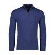 Blauwe Wol Half Zip Trui Polo Ralph Lauren , Blue , Heren