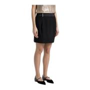 Puur wollen keper en satijnen minirok Peserico , Black , Dames