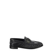 Leren Penny Loafer Schoen Saint Laurent , Black , Dames