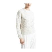 Wol, alpaca en lurex shaded jacquard trui Peserico , White , Dames