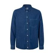 Klassieke denim overhemd met lange mouwen Samsøe Samsøe , Blue , Heren