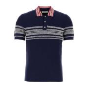 Donkerblauw Gebreid Poloshirt Wales Bonner , Blue , Heren