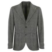 Grijze Wollen Blazer Prins van Wales L.b.m. 1911 , Gray , Heren