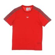 Sportieve 3 Strepen Rode T-shirt Adidas , Red , Heren