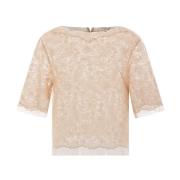 Bloemen Kant Boothals Top Ermanno Scervino , Pink , Dames