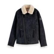 Shearling Winterjas Scotch & Soda , Black , Heren