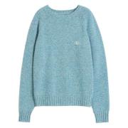 Blauwe Crew Neck Sweater Valentino Garavani , Blue , Heren