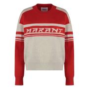 Geribbelde crew-neck sweater in katoenmix Isabel Marant Étoile , Red ,...