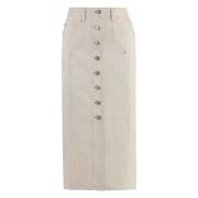 Denim Rok met Contraststiksels Isabel Marant Étoile , Beige , Dames