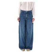 Blauwe Cargo Wide-Leg Denim Jeans Isabel Marant Étoile , Blue , Dames