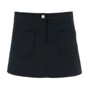 Twill Mini Rok met Zakken Courrèges , Black , Dames