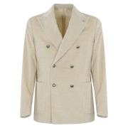 Fluwelen Katoenen Blazer Jas L.b.m. 1911 , Beige , Heren