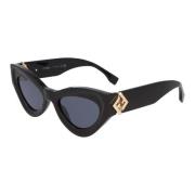 Stijlvolle onregelmatige vorm zonnebril Fendi , Black , Unisex