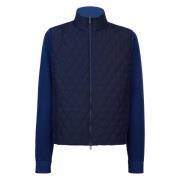 Navy Blauw Gewatteerd Gebreid Vest Sease , Blue , Heren