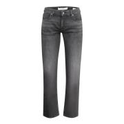 Zwarte Slim Fit Jeans met Gewassen Effect Guess , Black , Heren