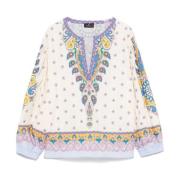 Shirt met medaillon- en Paisley-print Etro , Multicolor , Dames