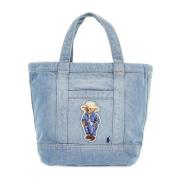 Denim Polo Bear Tote Bag Polo Ralph Lauren , Blue , Dames