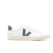 Witte Campo Sneakers met Blauw Logo Veja , White , Heren