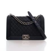 Pre-owned Leather chanel-bags Chanel Vintage , Black , Dames