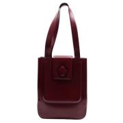 Pre-owned Leather shoulder-bags Cartier Vintage , Red , Dames