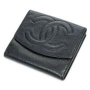 Pre-owned Leather wallets Chanel Vintage , Black , Dames