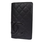 Pre-owned Leather wallets Chanel Vintage , Black , Dames