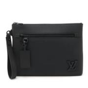 Pre-owned Leather clutches Louis Vuitton Vintage , Black , Dames