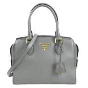 Pre-owned Leather prada-bags Prada Vintage , Gray , Dames