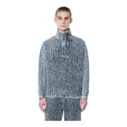 Bouclé Textuur Denim Jack Diesel , Gray , Heren