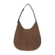 Suède Leren Tas met Logodetail Tod's , Brown , Dames