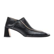 Leren Heeled Mules voor de Herfst Miista , Black , Dames