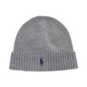 Wollen Beanie Muts met Pony Borduursel Polo Ralph Lauren , Gray , Unis...