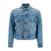 Versleten Denim Boxy Cut Jack Maison Margiela , Blue , Heren