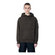 Katoenen Fleece Hoodie met Logo C.p. Company , Brown , Heren